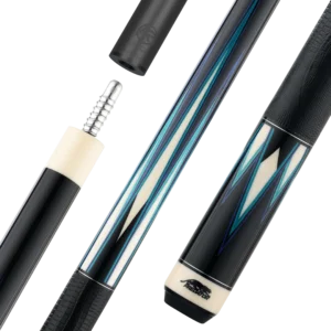 Predator Limited True Splice 16 Pool Cue - Ebony with Blue/Teal Points - Leather Wrap