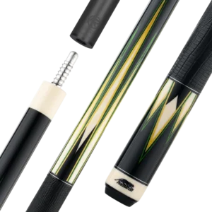 Predator Limited True Splice 16 Pool Cue - Ebony with Green/Yellow Points - Leather Wrap