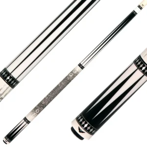 Cueroc CR-B01 Pterosaur 1 Pool Cue – Dymond Ebony Wood with White Juma Points and Ring-Tailed Lizard Wrap