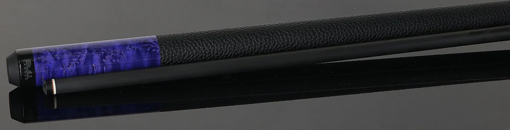 Bull Carbon Purple-Stained Birdseye Maple Play Cue with Textured Leather Wrap - Image 5