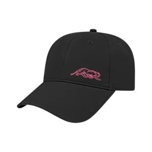 Predator Black Billiard Hat with Pink Embroidered Panther - One Size Fits All