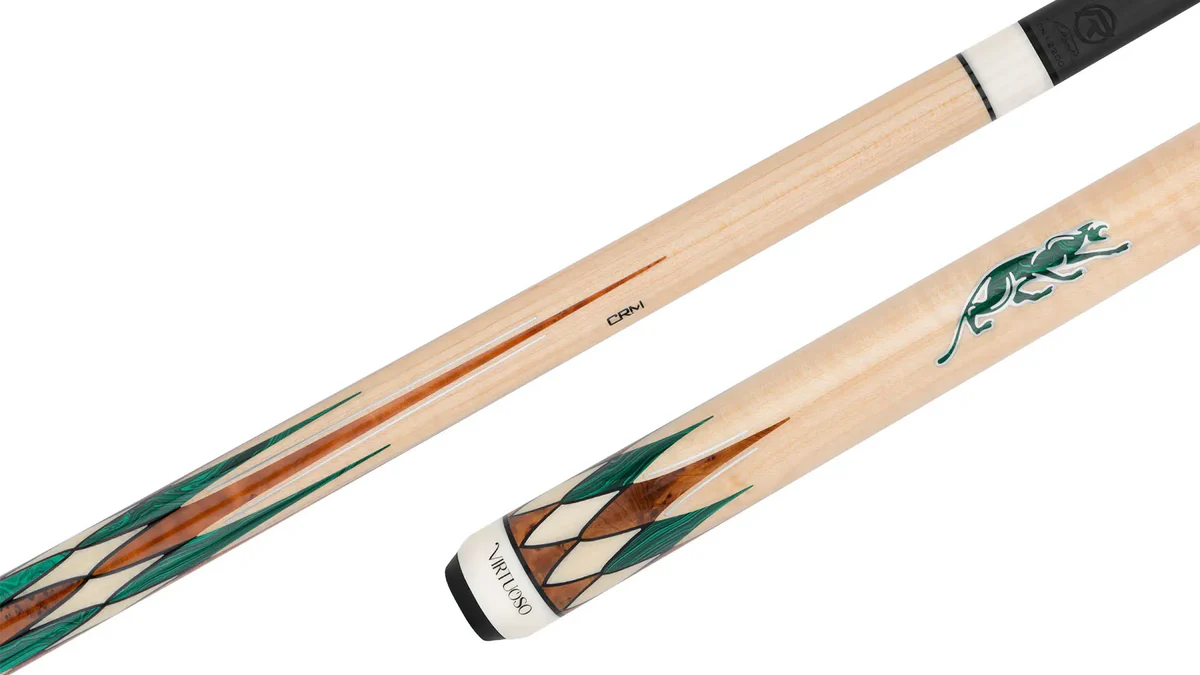 Predator CRM Virtuoso Natural Curly Maple / Green Malachite Carom Cue and 3-Cushion Cue - Image 6