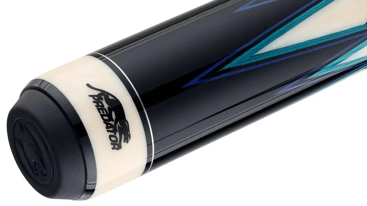 Predator LE True Splice 16 Pool Cue - Ebony with Blue/Teal Points - Leather Wrap - Image 2