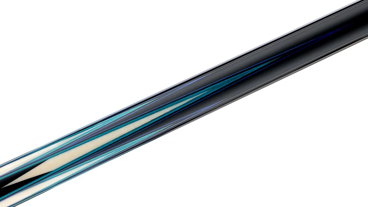 Predator LE True Splice 16 Pool Cue - Ebony with Blue/Teal Points - Leather Wrap - Image 3
