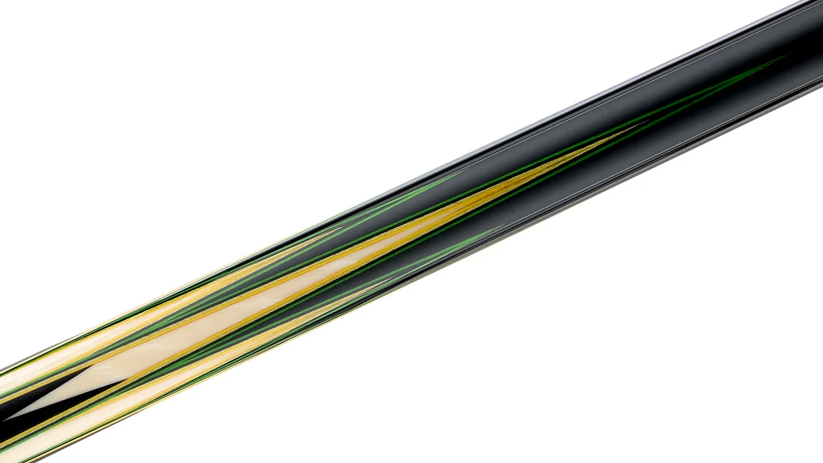 Predator LE True Splice 16 Pool Cue - Ebony with Green/Yellow Points - Leather Wrap - Image 2